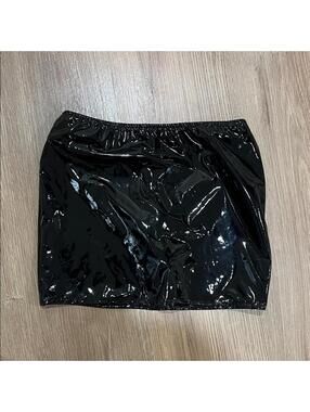 Shiny Black Mini Skirt